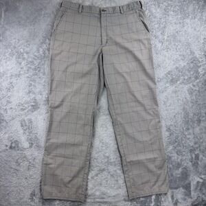 Nike Golf Dri-FIT Golf Pants Mens 36x31 Gray Check Performance Stretch Chino